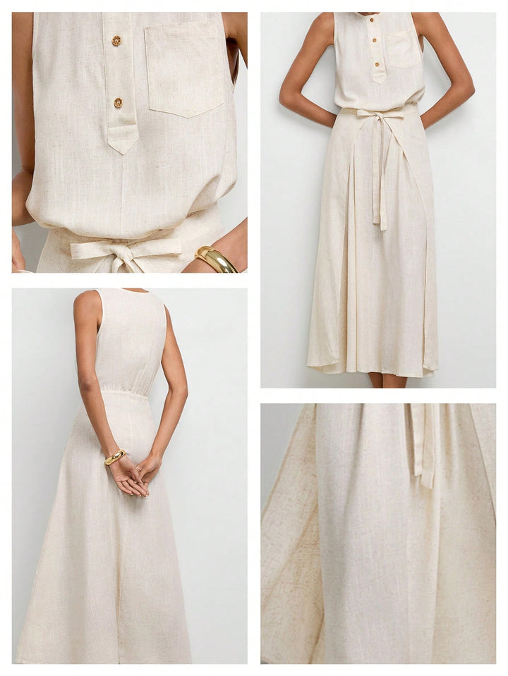 Rochie maxi SHEIN, bej