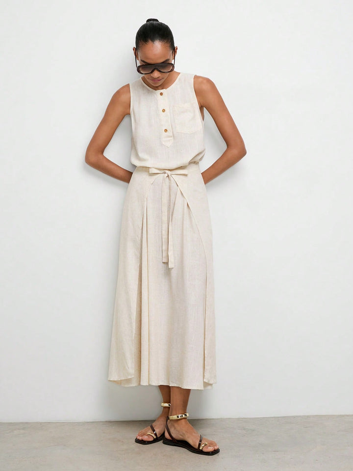Rochie maxi SHEIN, bej