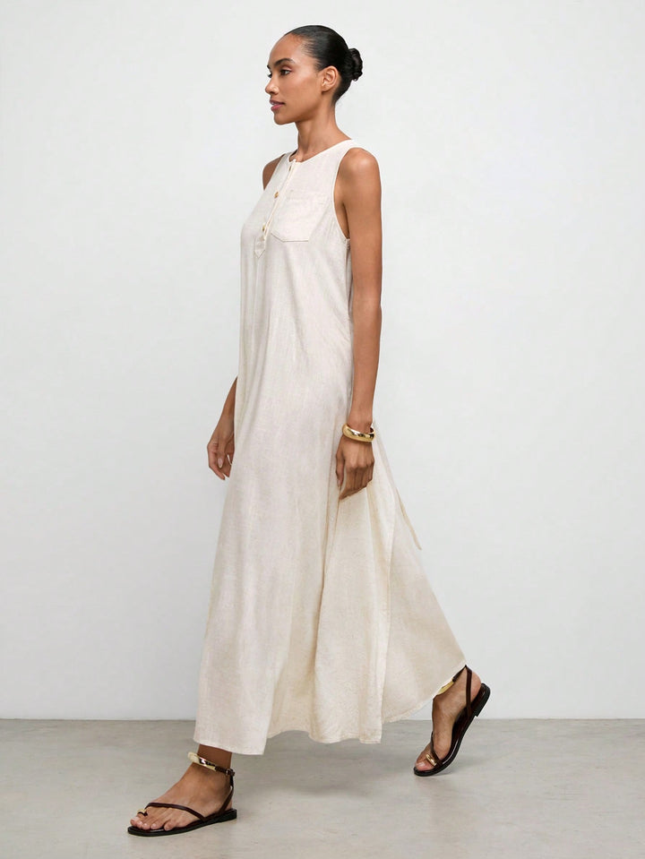 Rochie maxi SHEIN, bej