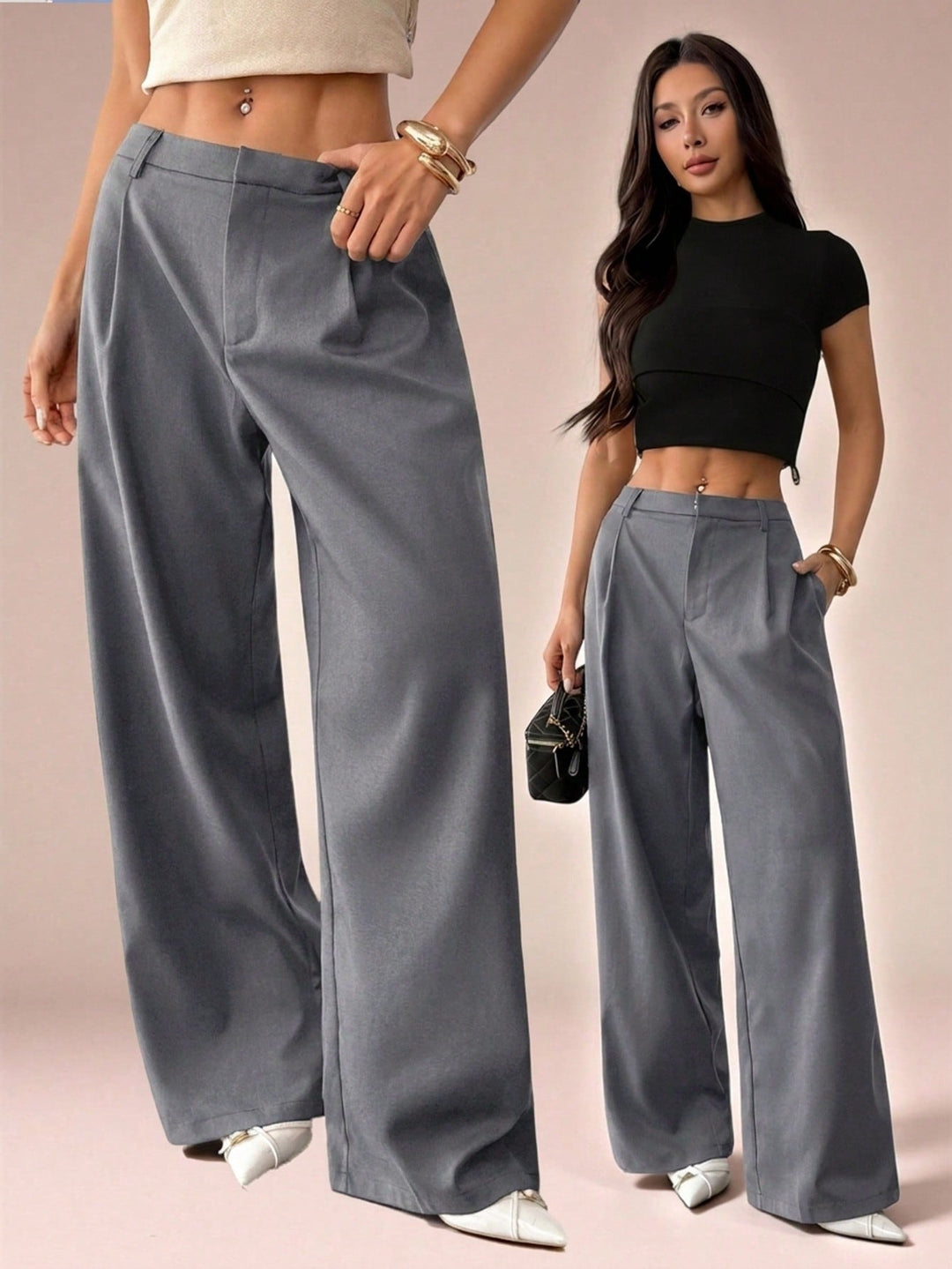 Pantaloni SHEIN, gri