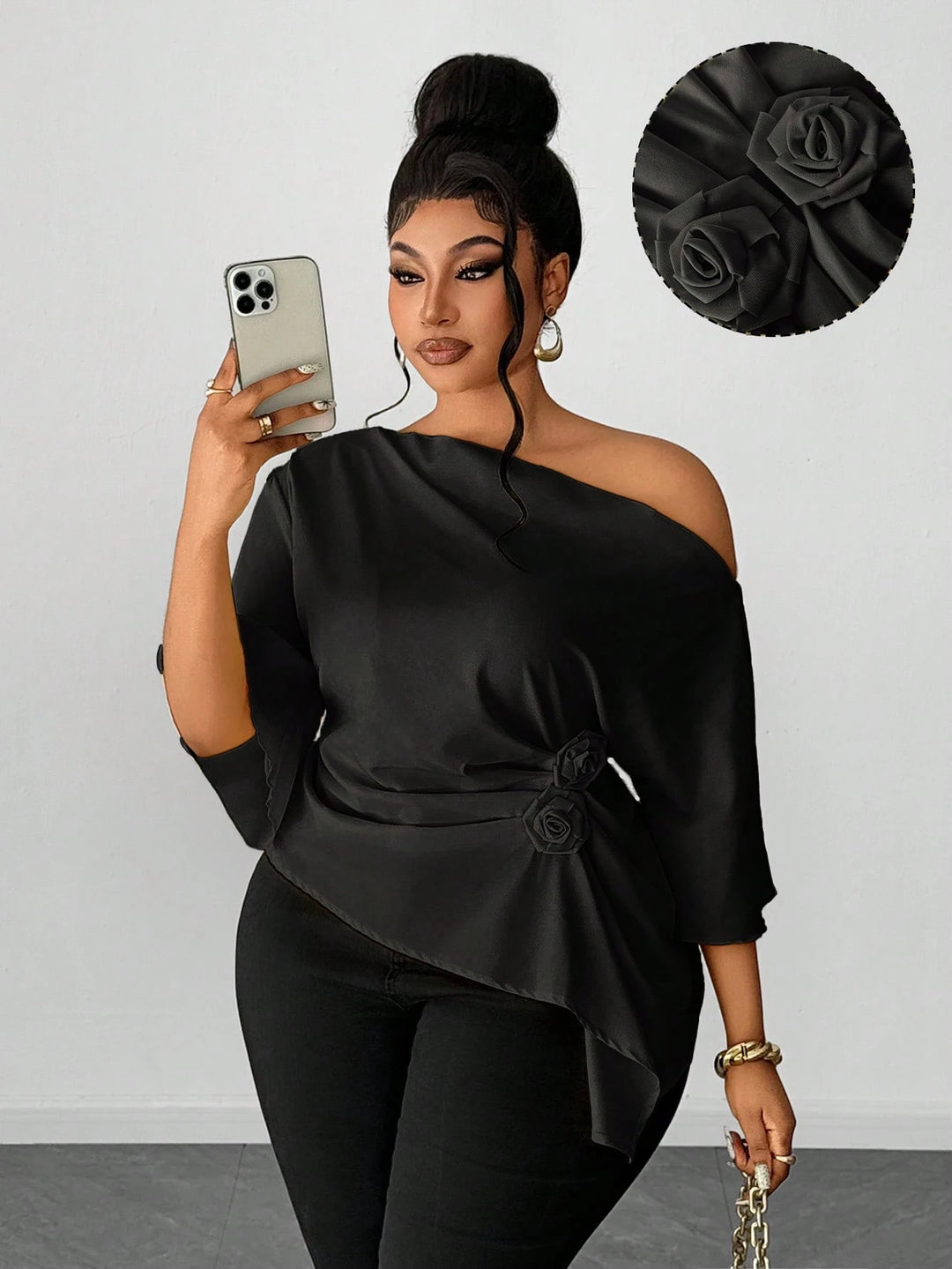 Top SHEIN, negru