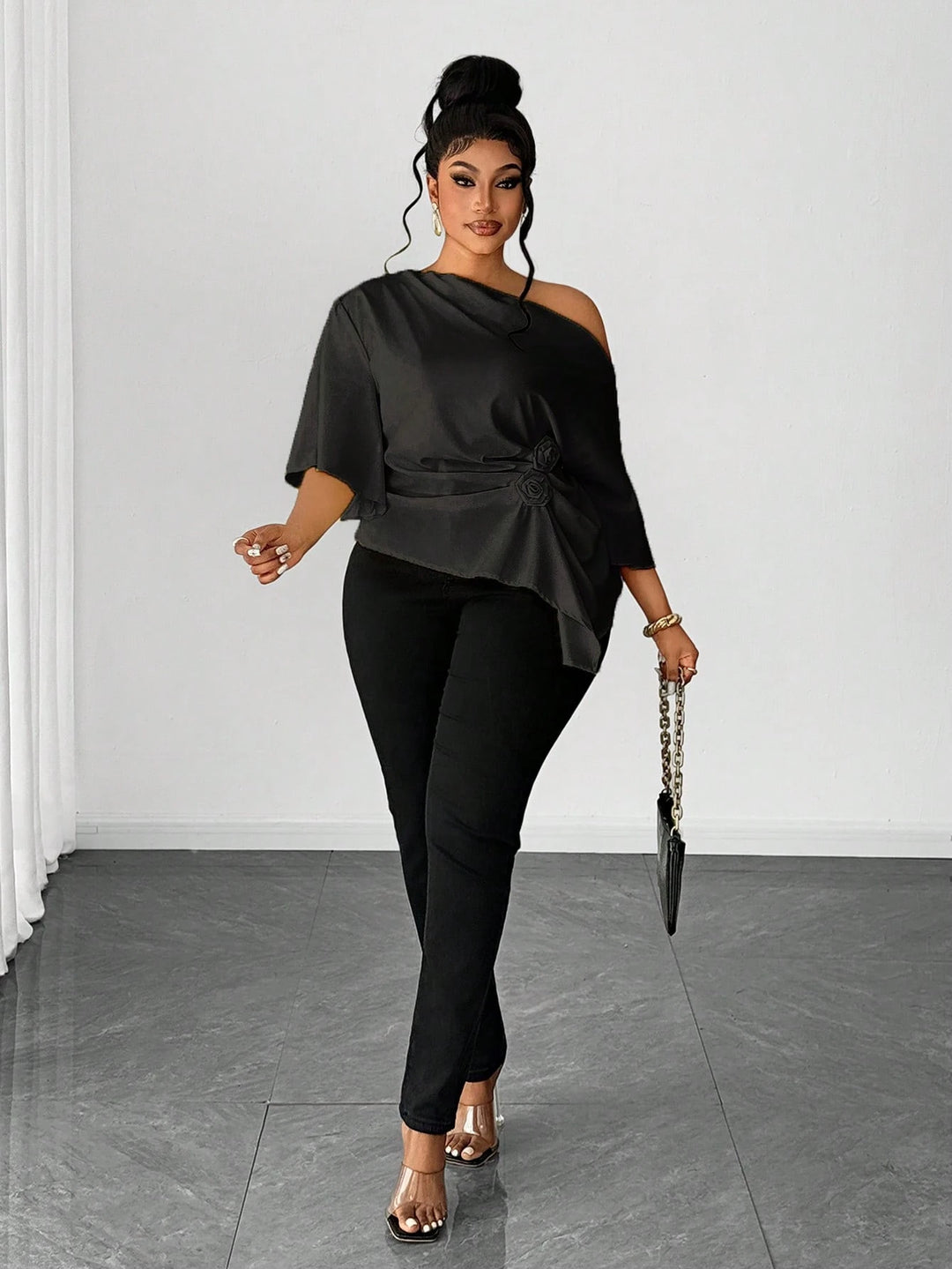 Top SHEIN, negru