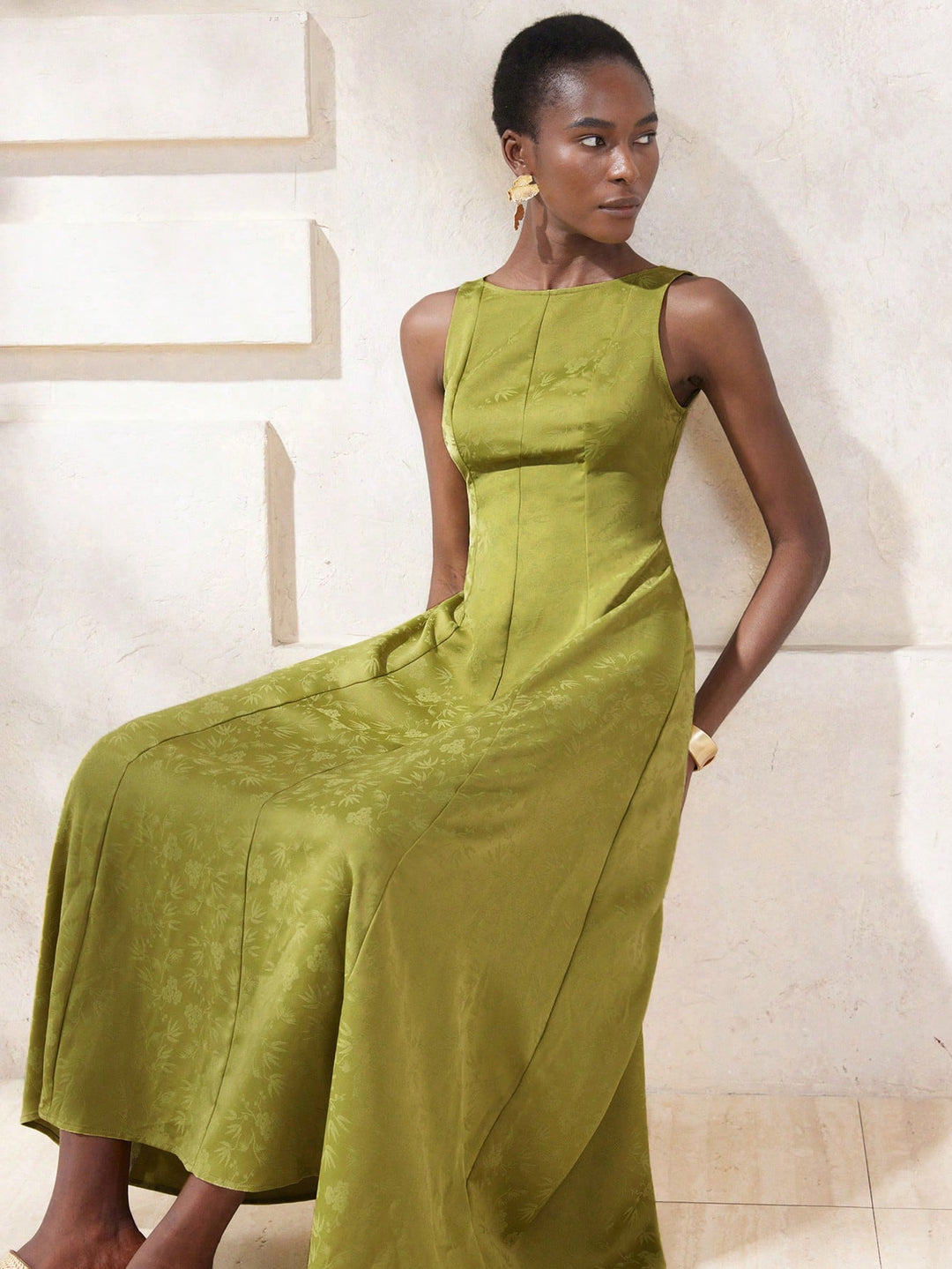 Rochie maxi SHEIN, kaki