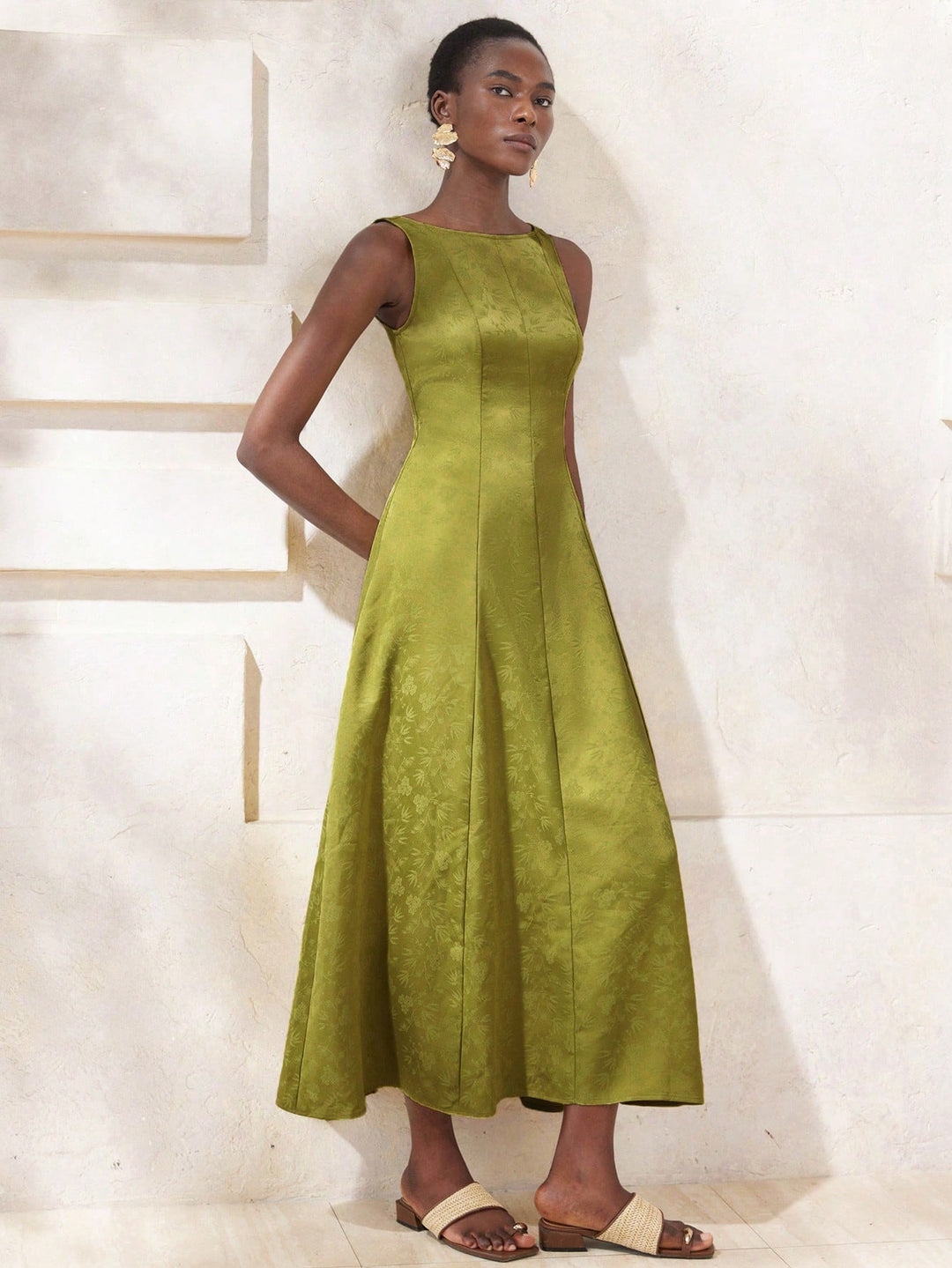 Rochie maxi SHEIN, kaki