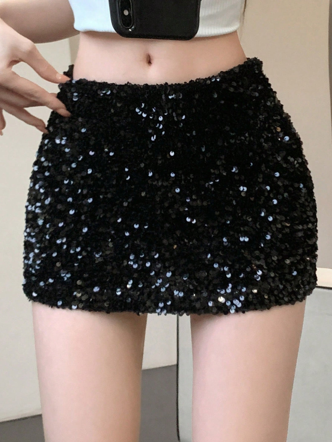 Fustă mini SHEIN, negru
