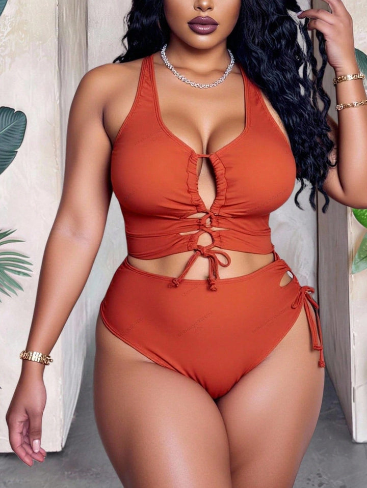 Set bikini de baie SHEIN, portocaliu