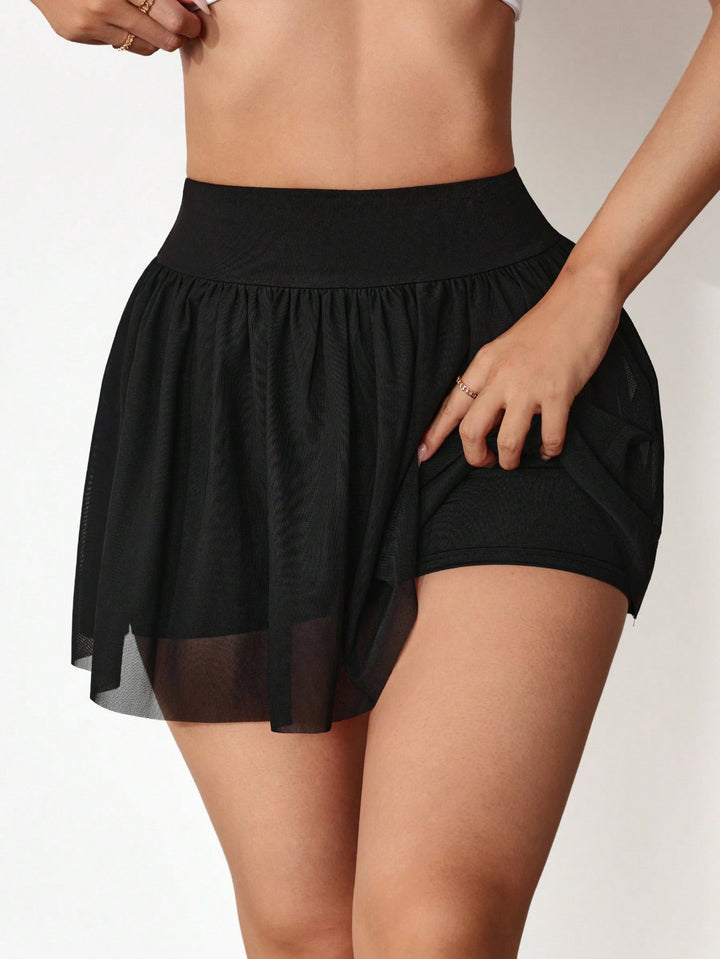 Fustă-pantalon SHEIN, negru