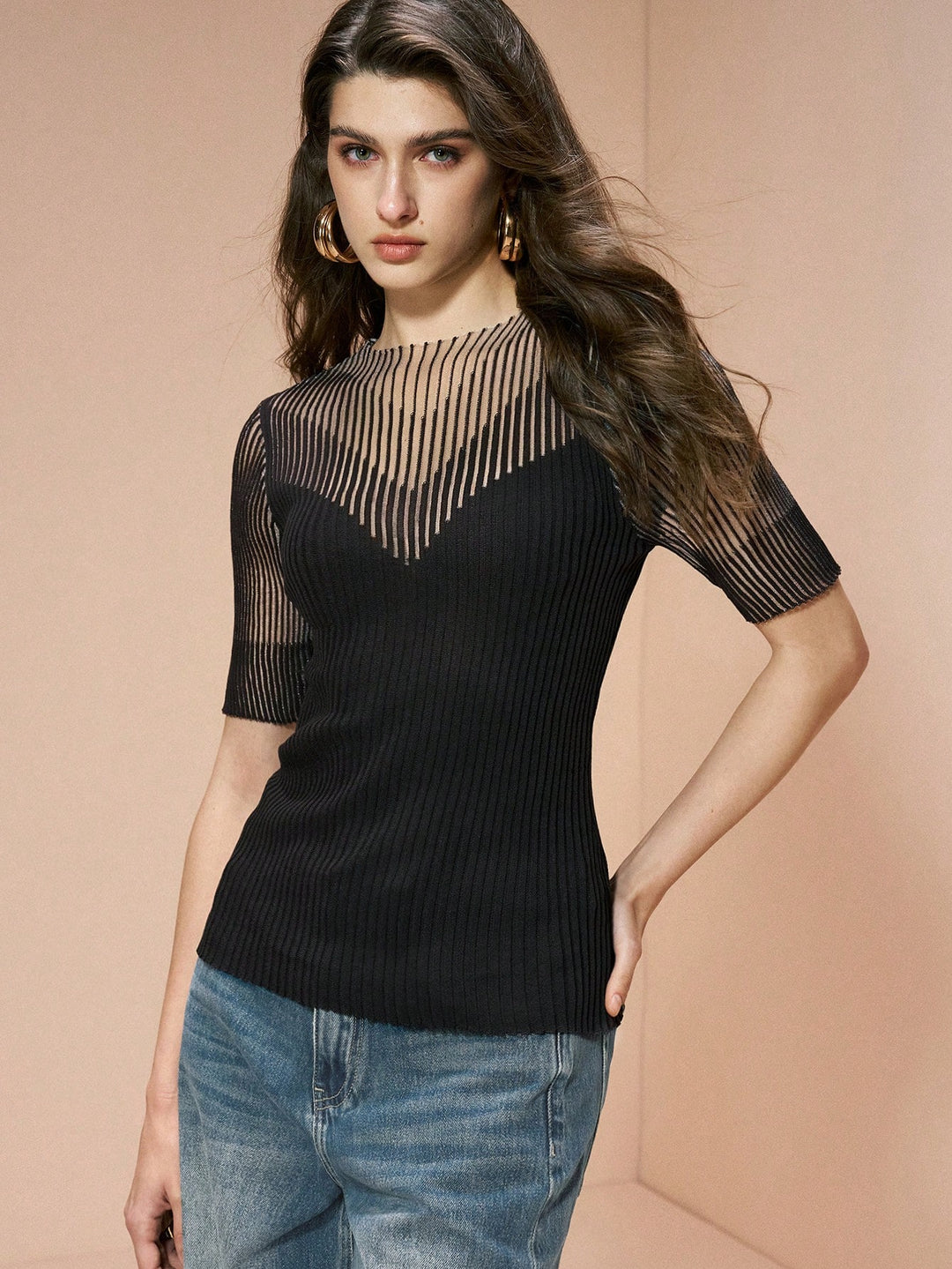 Top SHEIN, negru