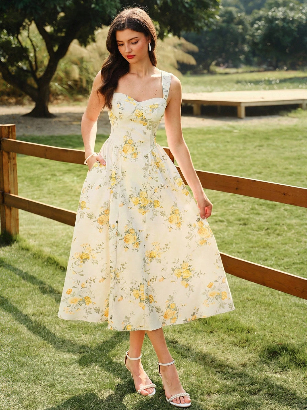 Rochie midi SHEIN, galben