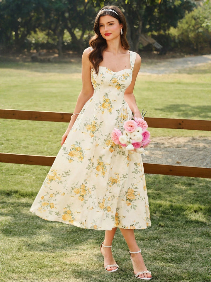 Rochie midi SHEIN, galben