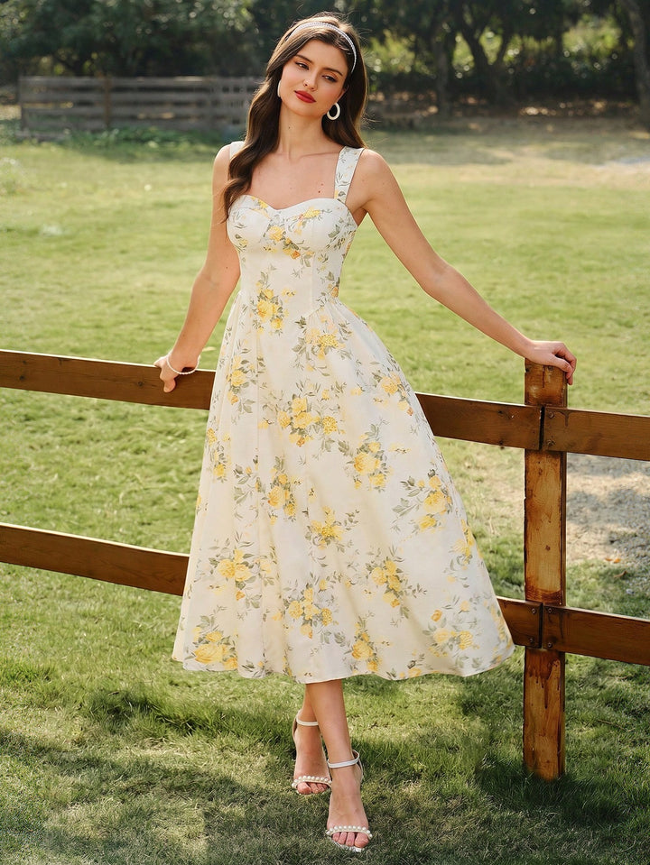 Rochie midi SHEIN, galben