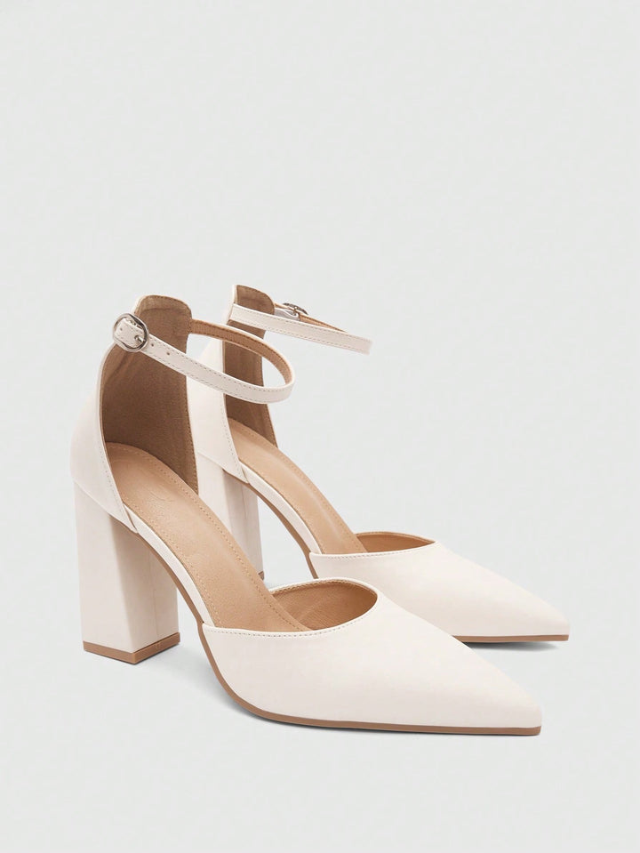 Pantofi cu toc SHEIN, crem