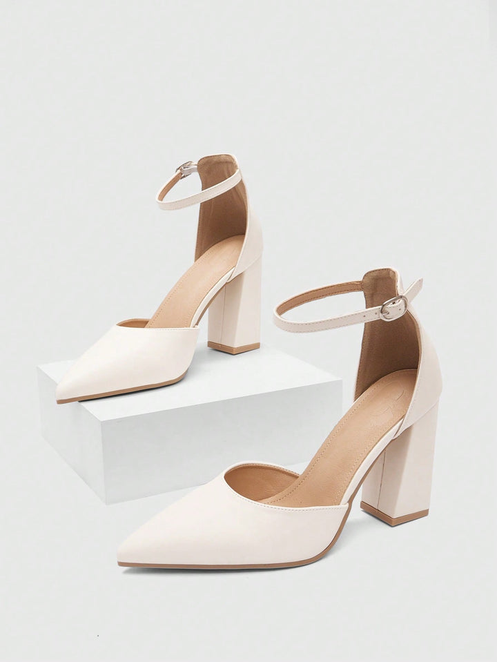 Pantofi cu toc SHEIN, crem
