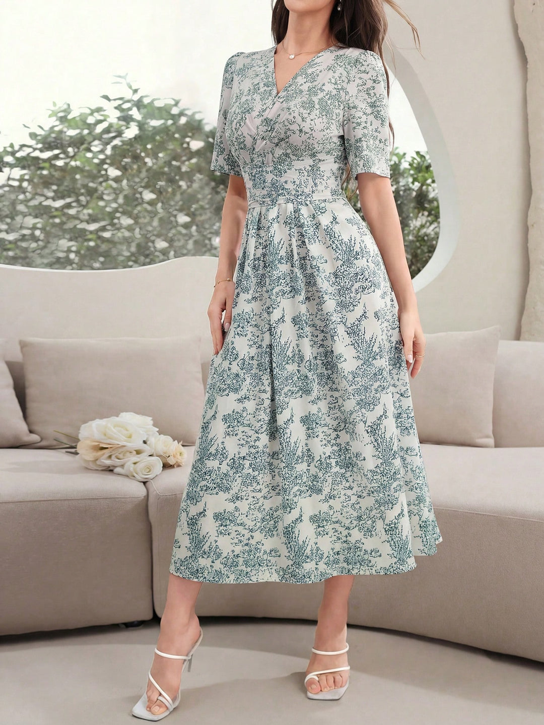 Rochie maxi SHEIN, verde