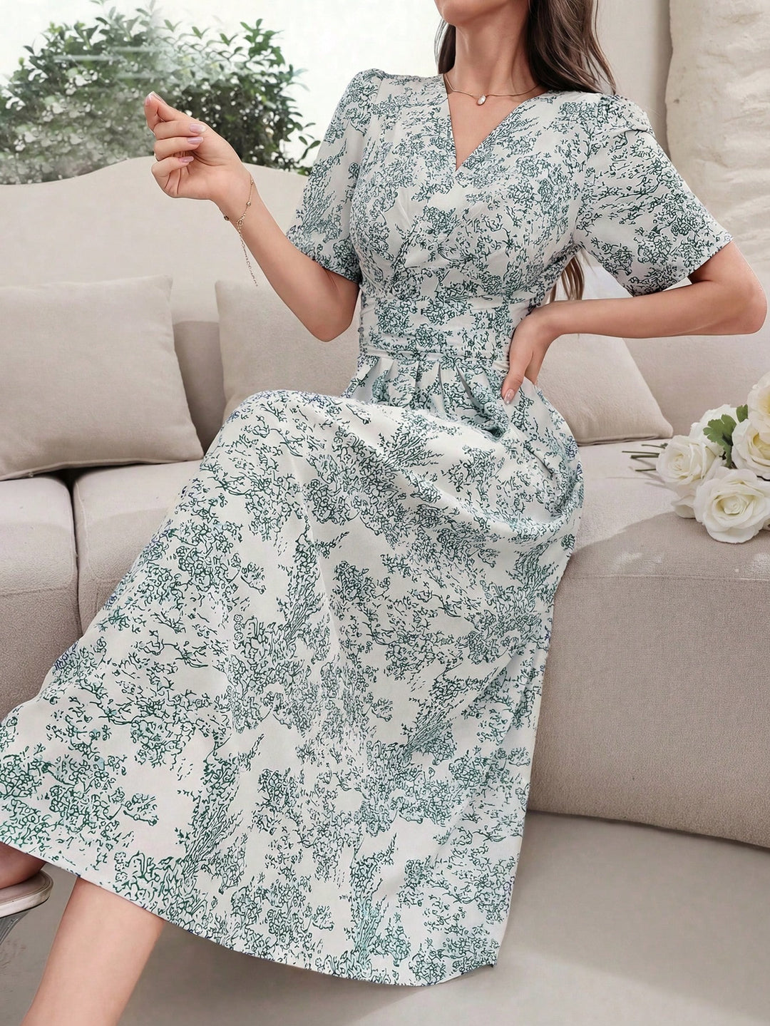 Rochie maxi SHEIN, verde