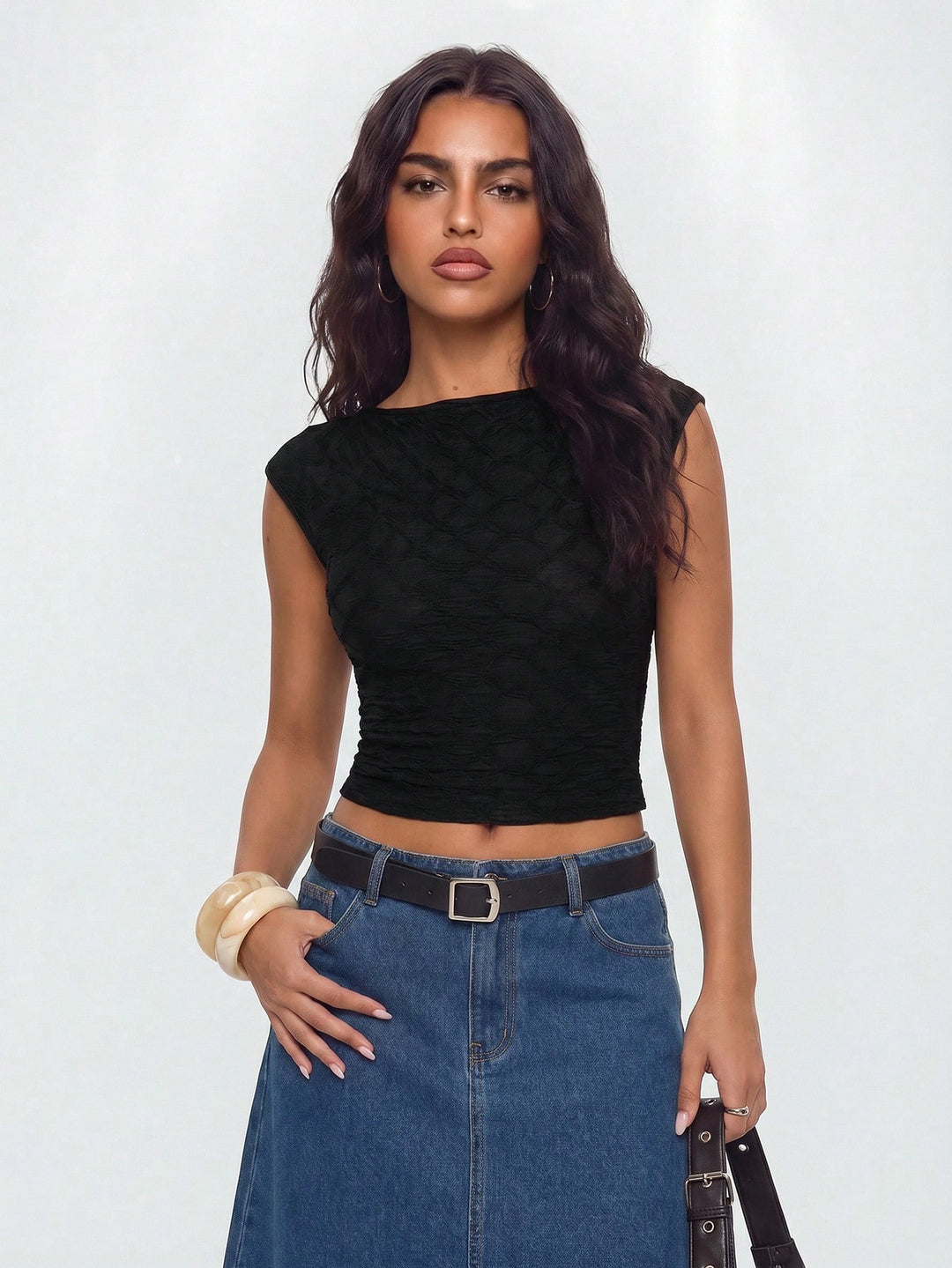 Top SHEIN, negru