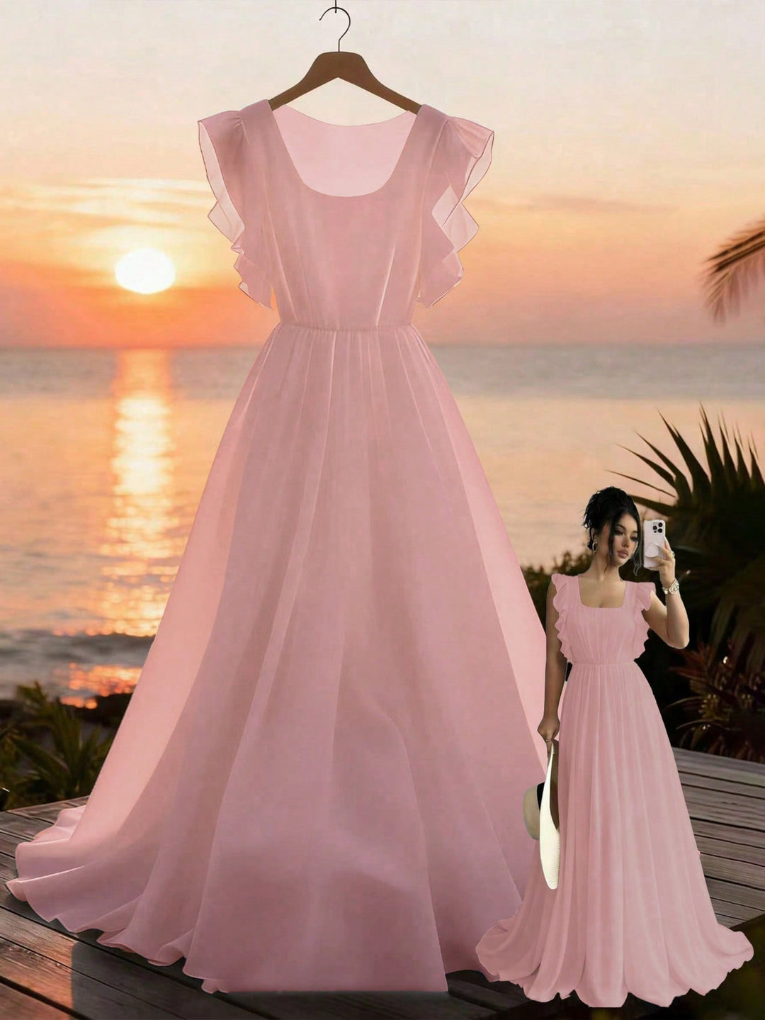 Rochie maxi SHEIN, roz