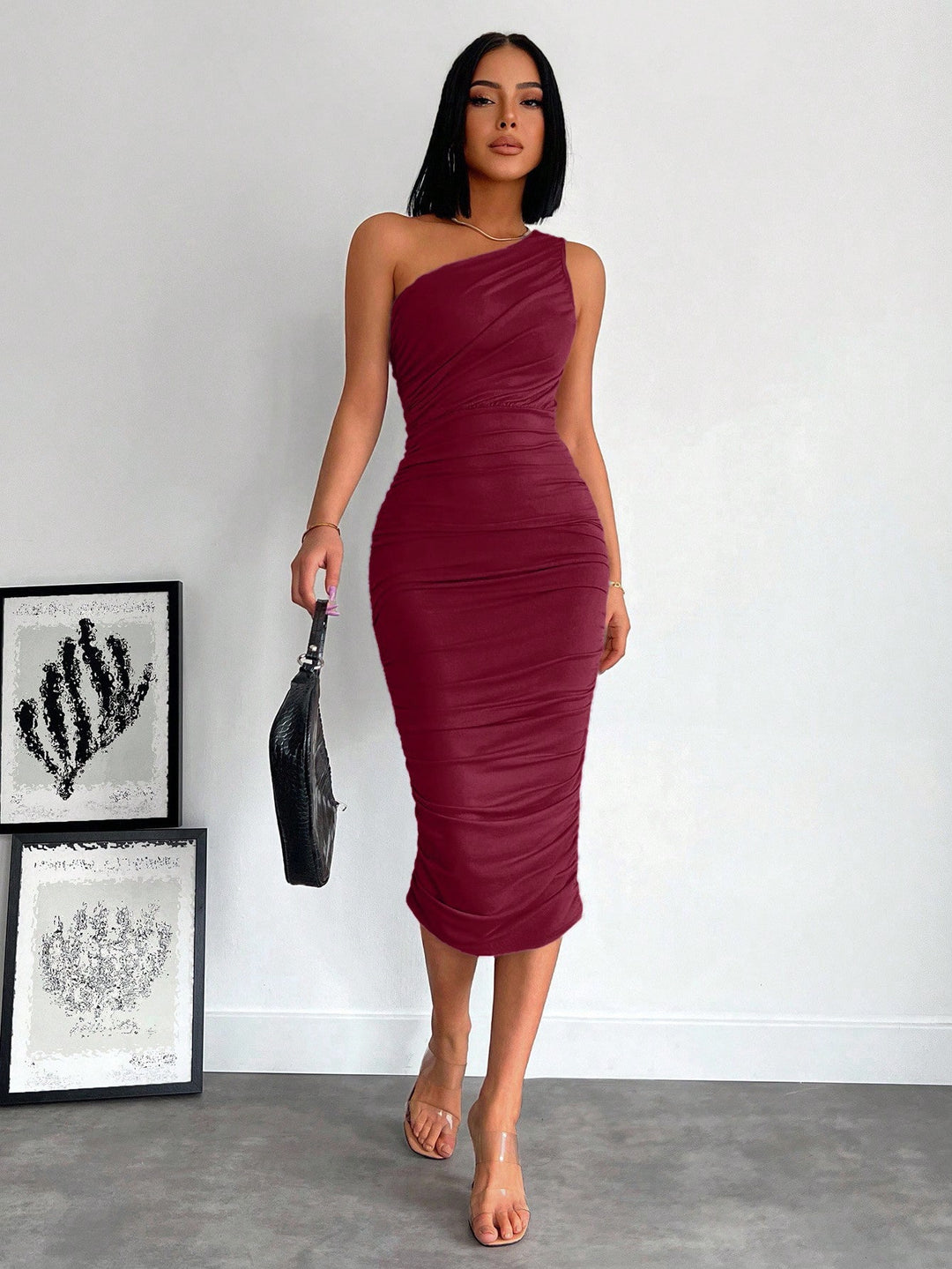 Rochie midi SHEIN, vișiniu