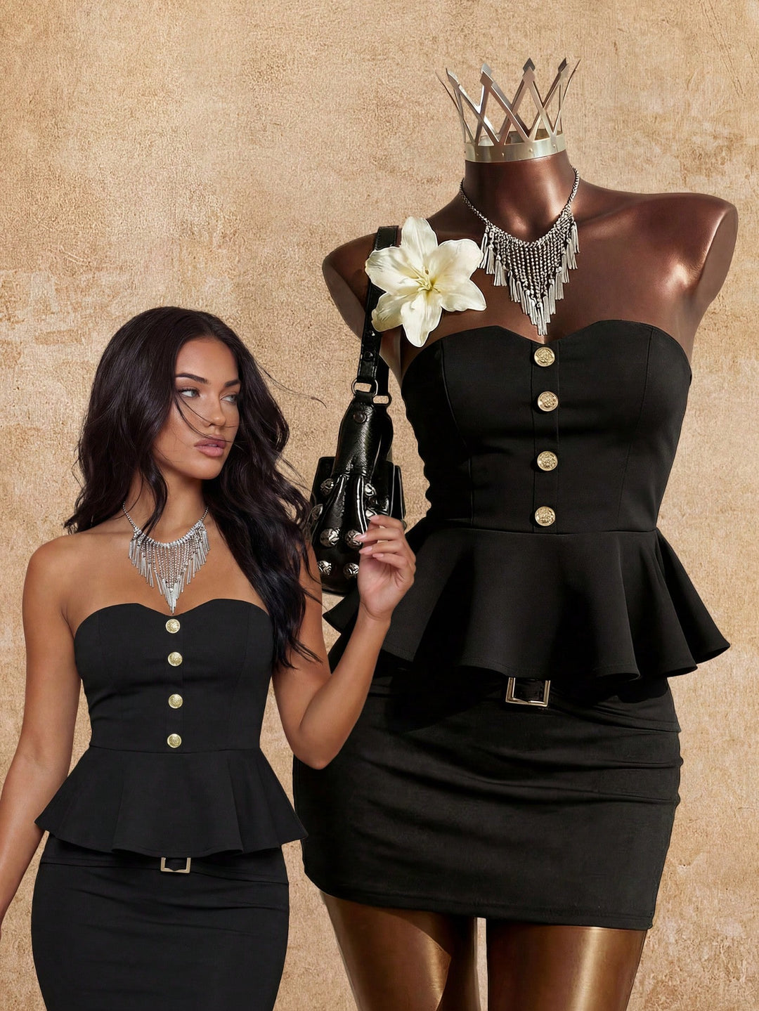 Top SHEIN, negru
