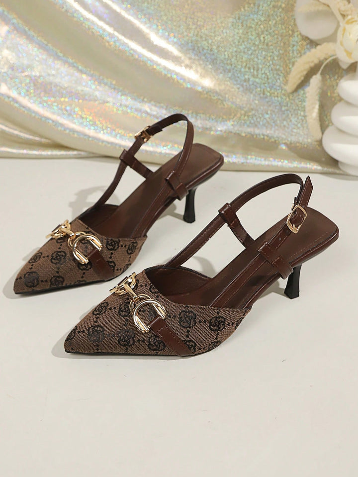 Pantofi cu toc SHEIN, maro