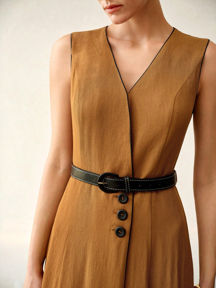 Rochie midi SHEIN, maro