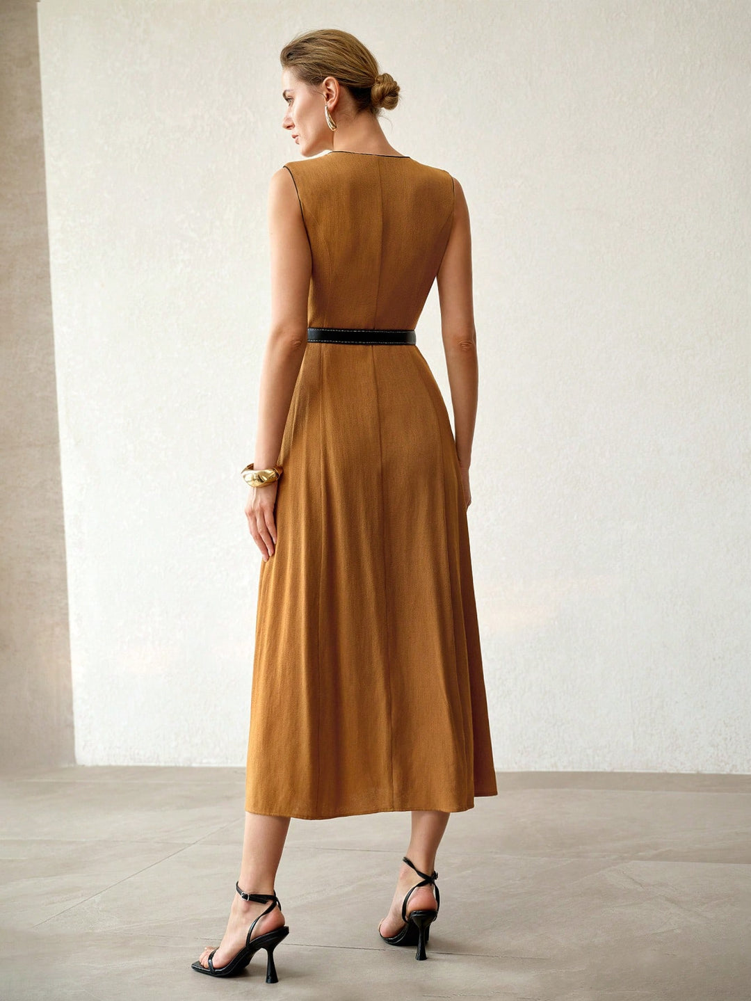 Rochie midi SHEIN, maro