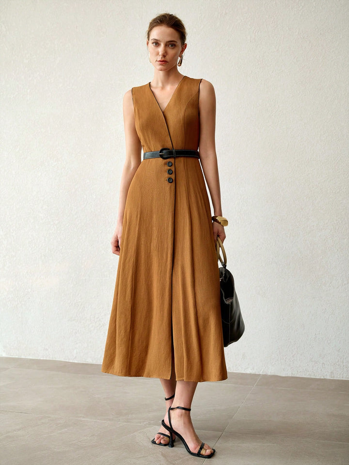 Rochie midi SHEIN, maro
