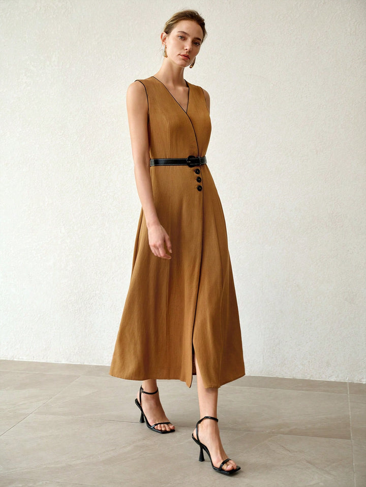 Rochie midi SHEIN, maro