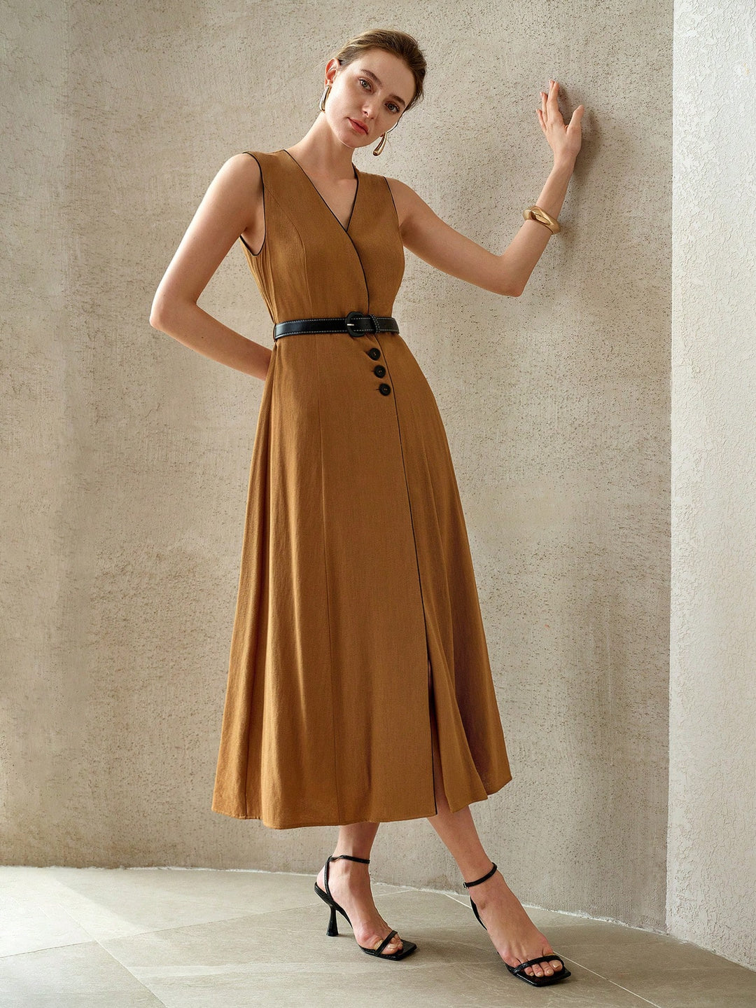 Rochie midi SHEIN, maro