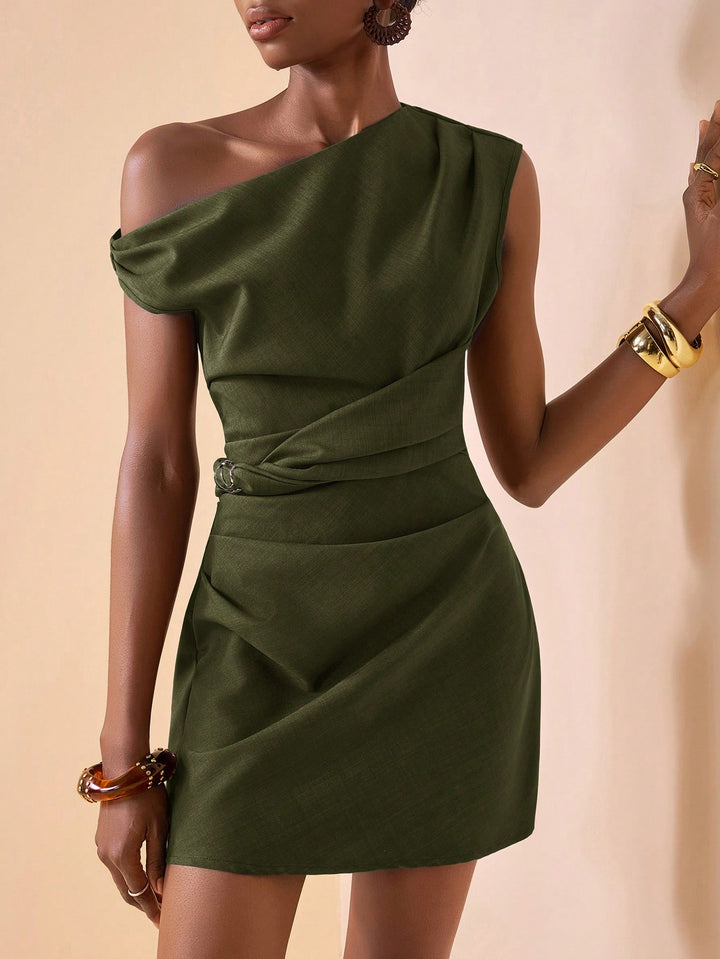 Rochie mini SHEIN, kaki