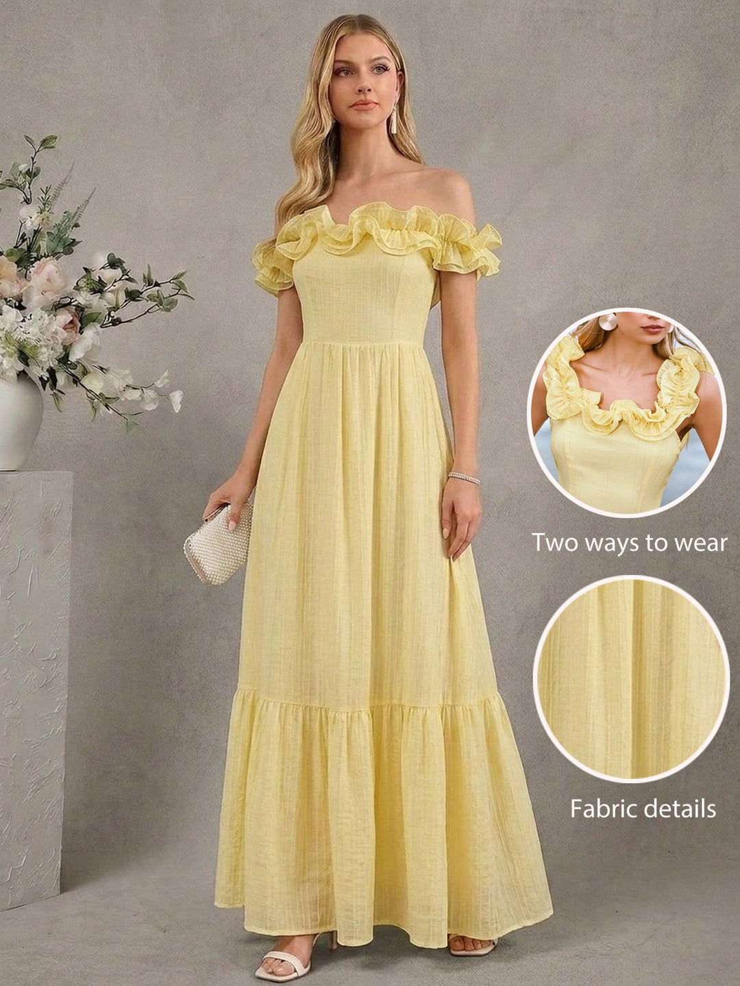 Rochie maxi SHEIN, galben