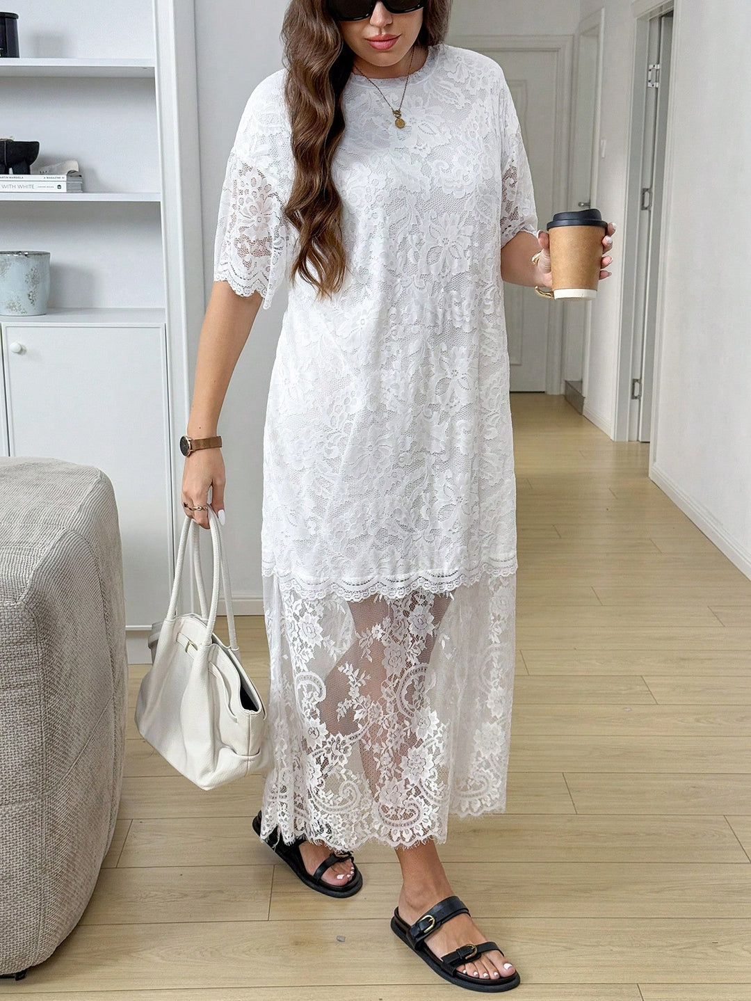 Rochie maxi SHEIN, alb