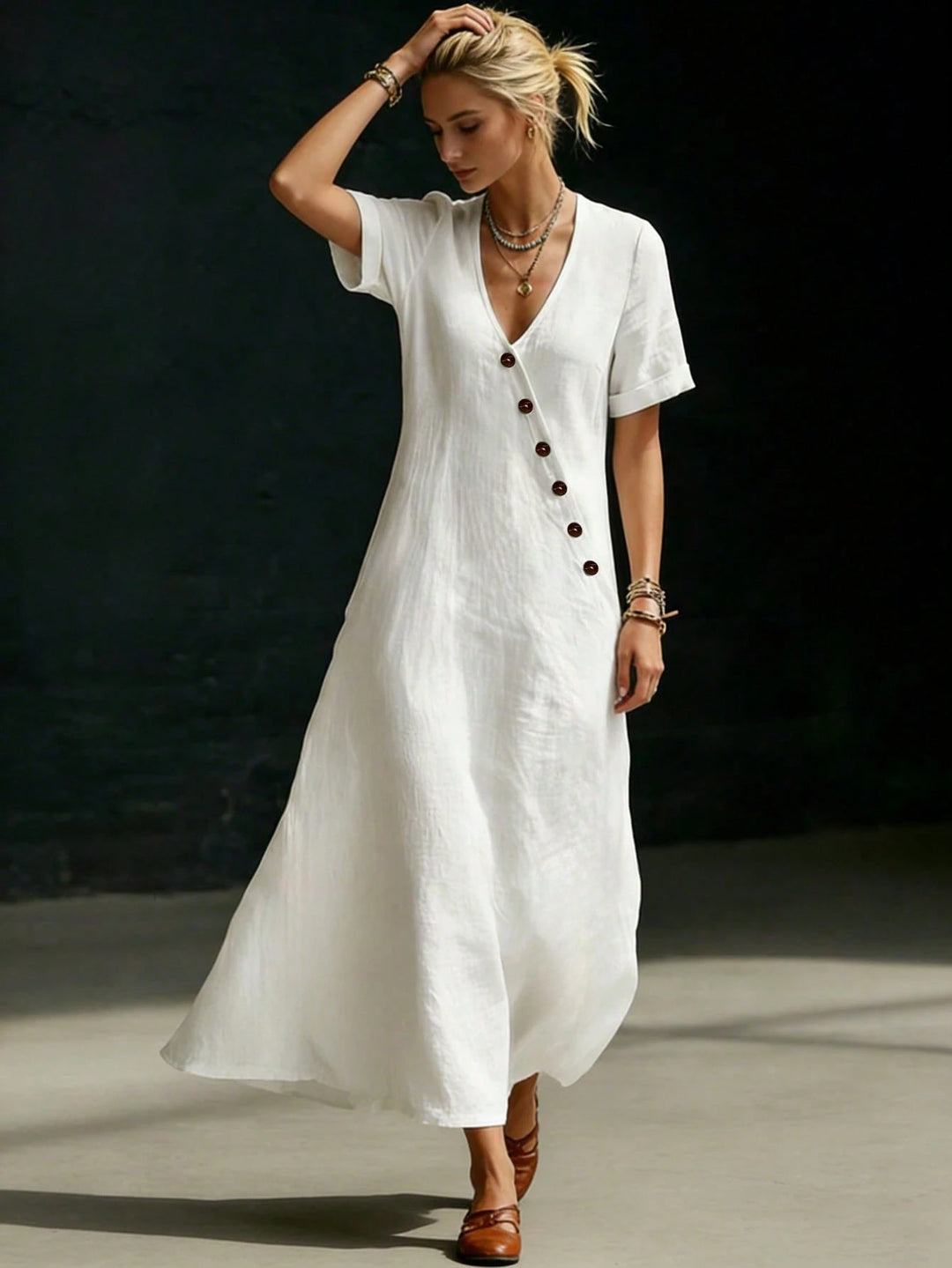 Rochie maxi SHEIN, alb