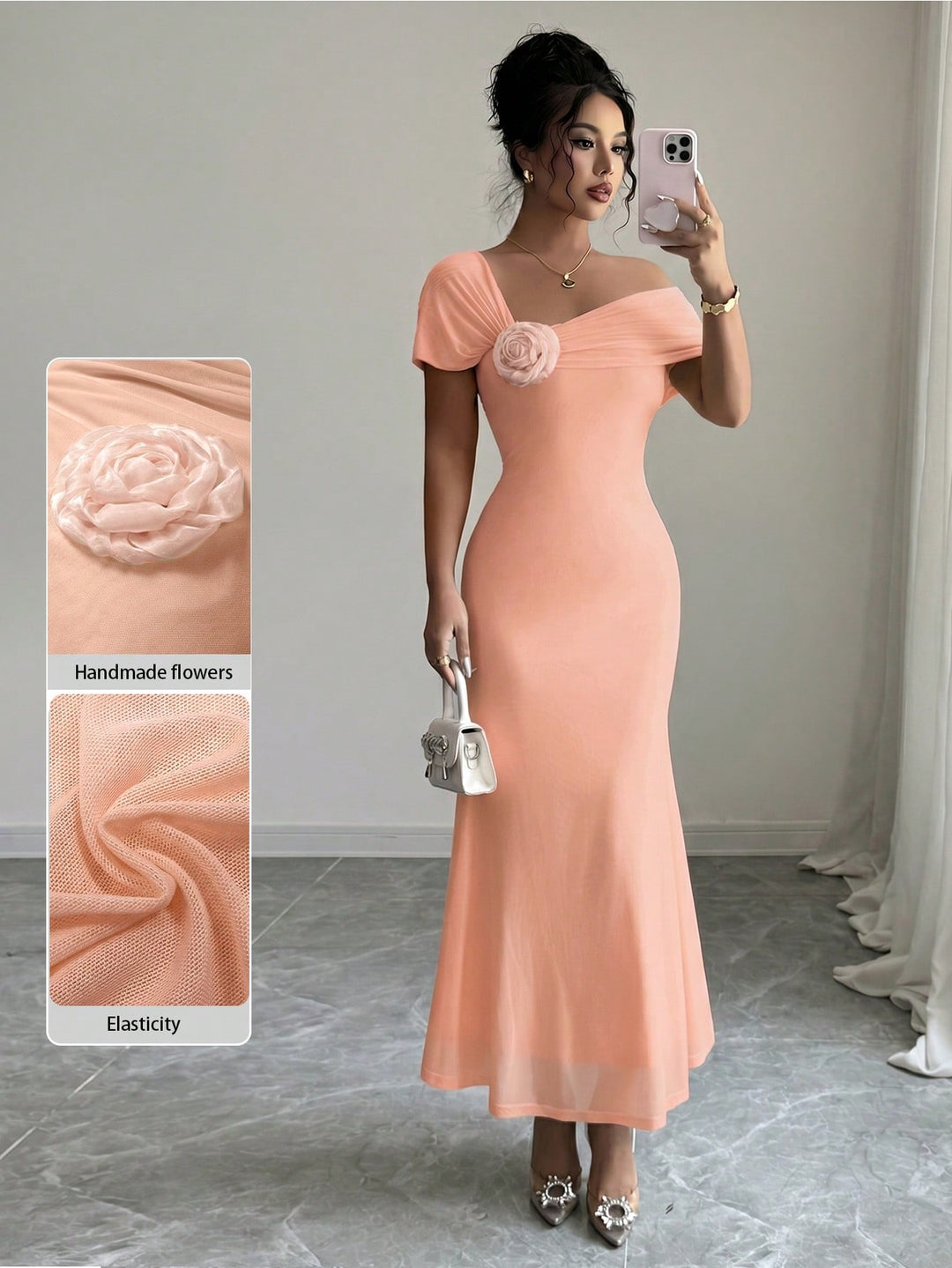 Rochie maxi SHEIN, portocaliu