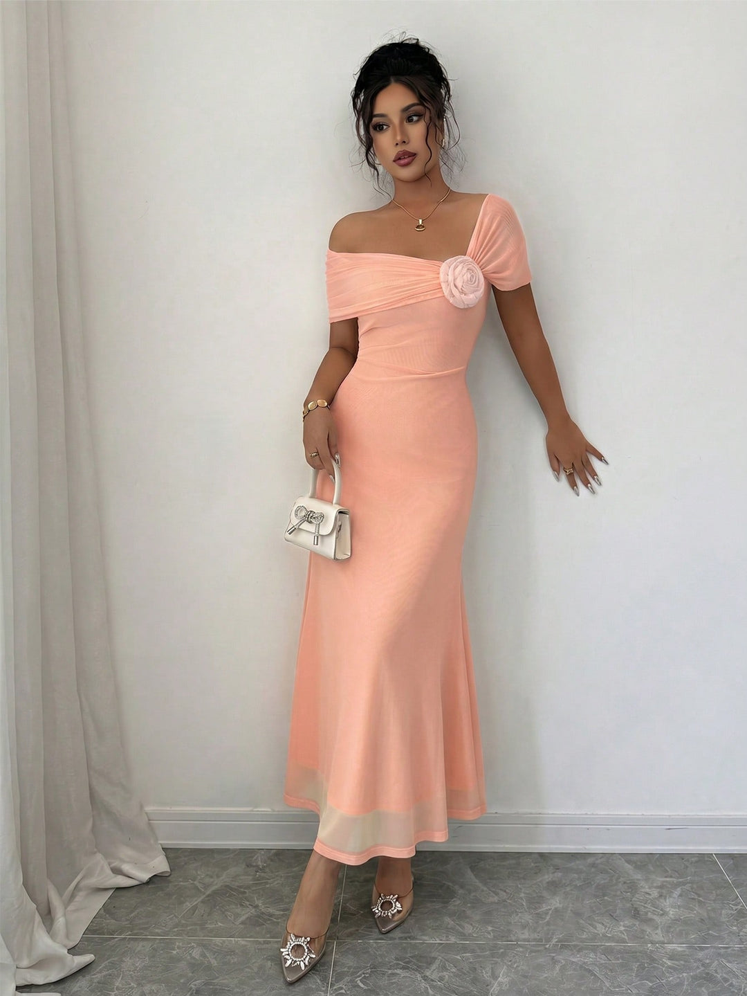 Rochie maxi SHEIN, portocaliu