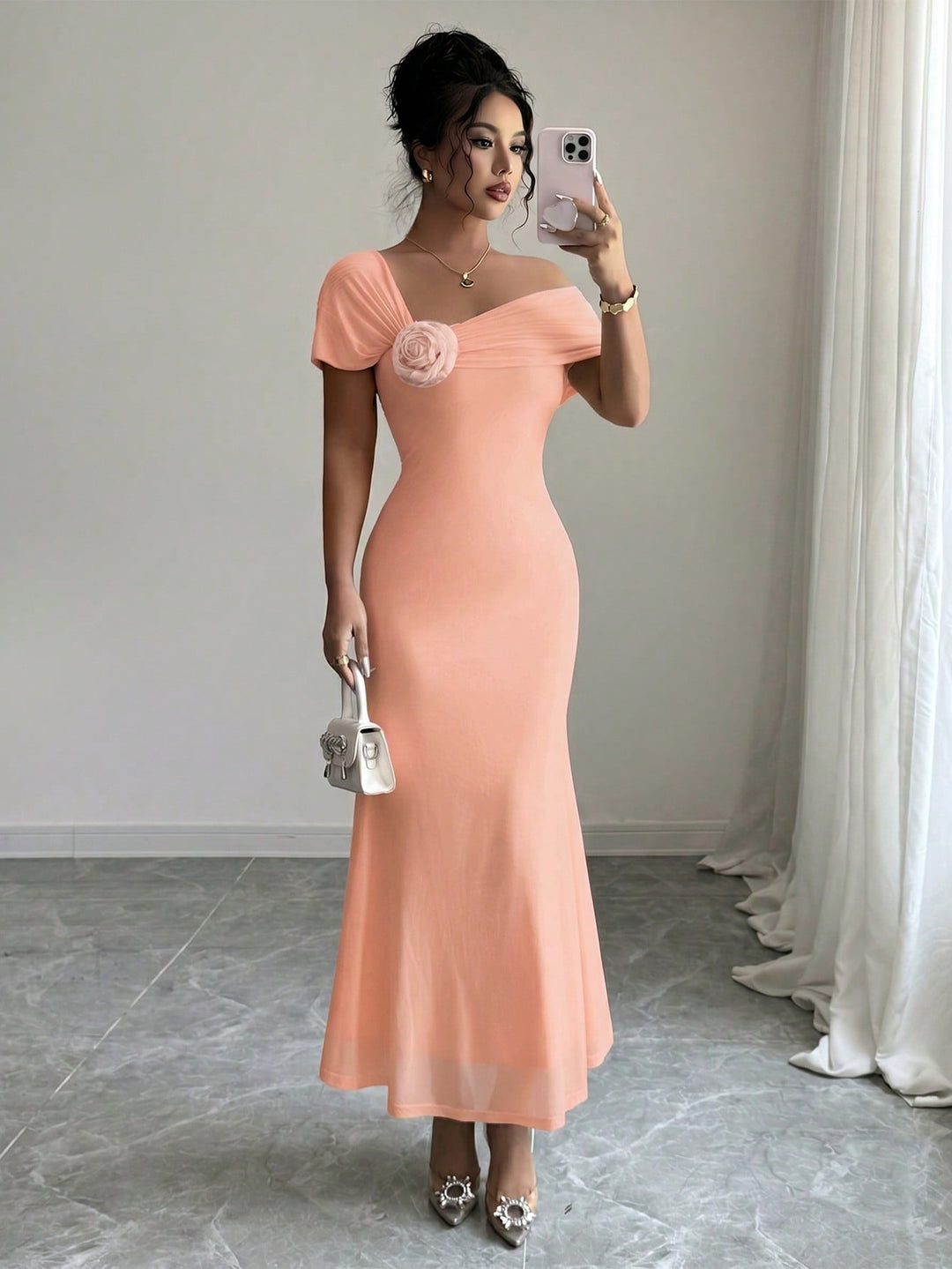 Rochie maxi SHEIN, portocaliu