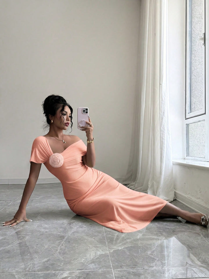 Rochie maxi SHEIN, portocaliu