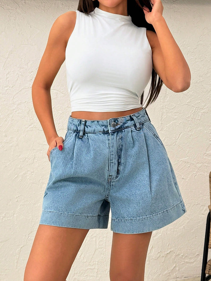 Pantaloni scurți SHEIN, albastru