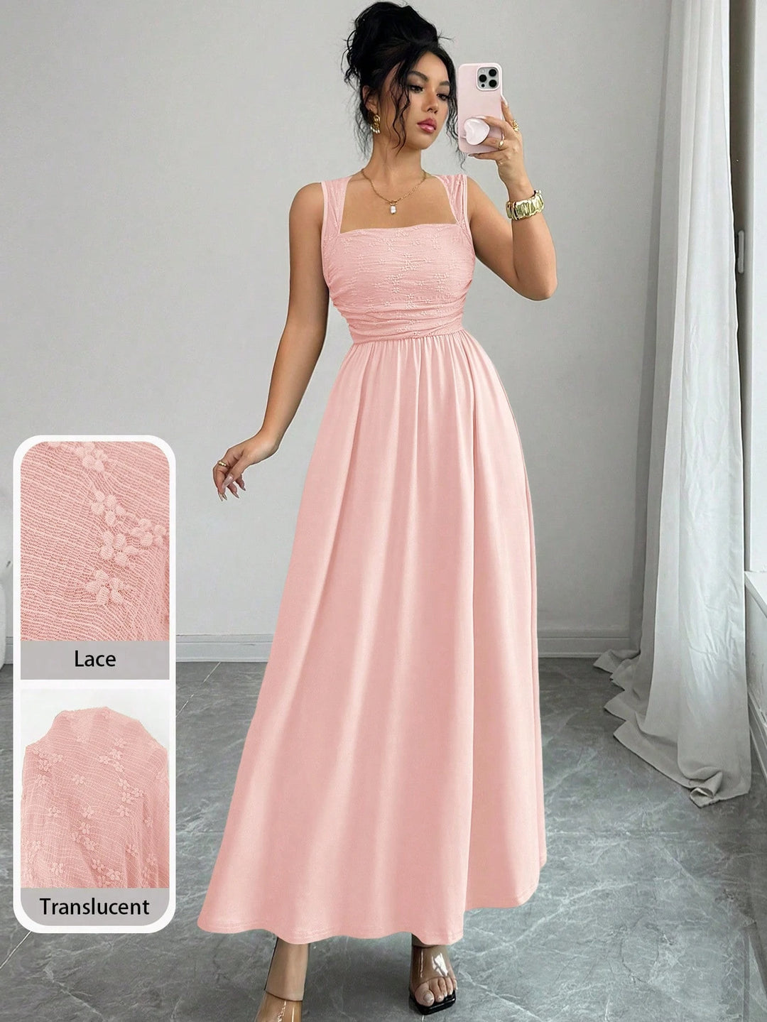 Rochie maxi SHEIN, roz