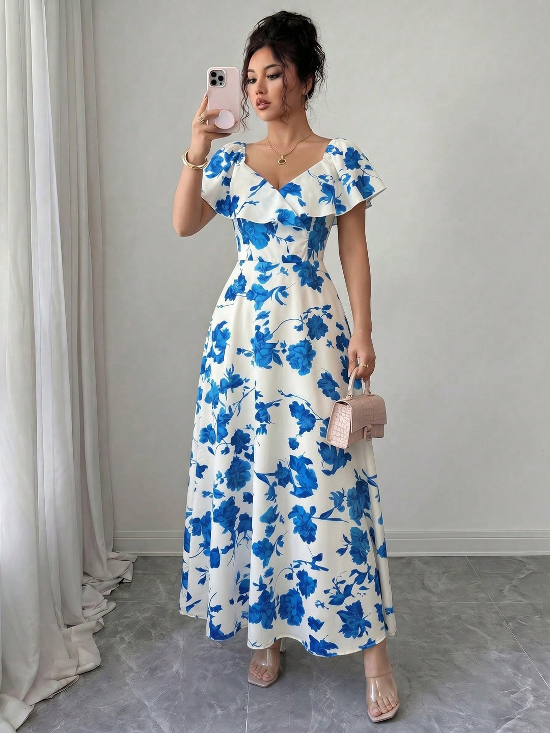Rochie maxi SHEIN, albastru