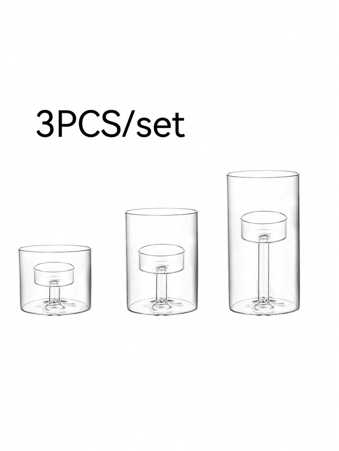 Set suport lumânare SHEIN, transparent
