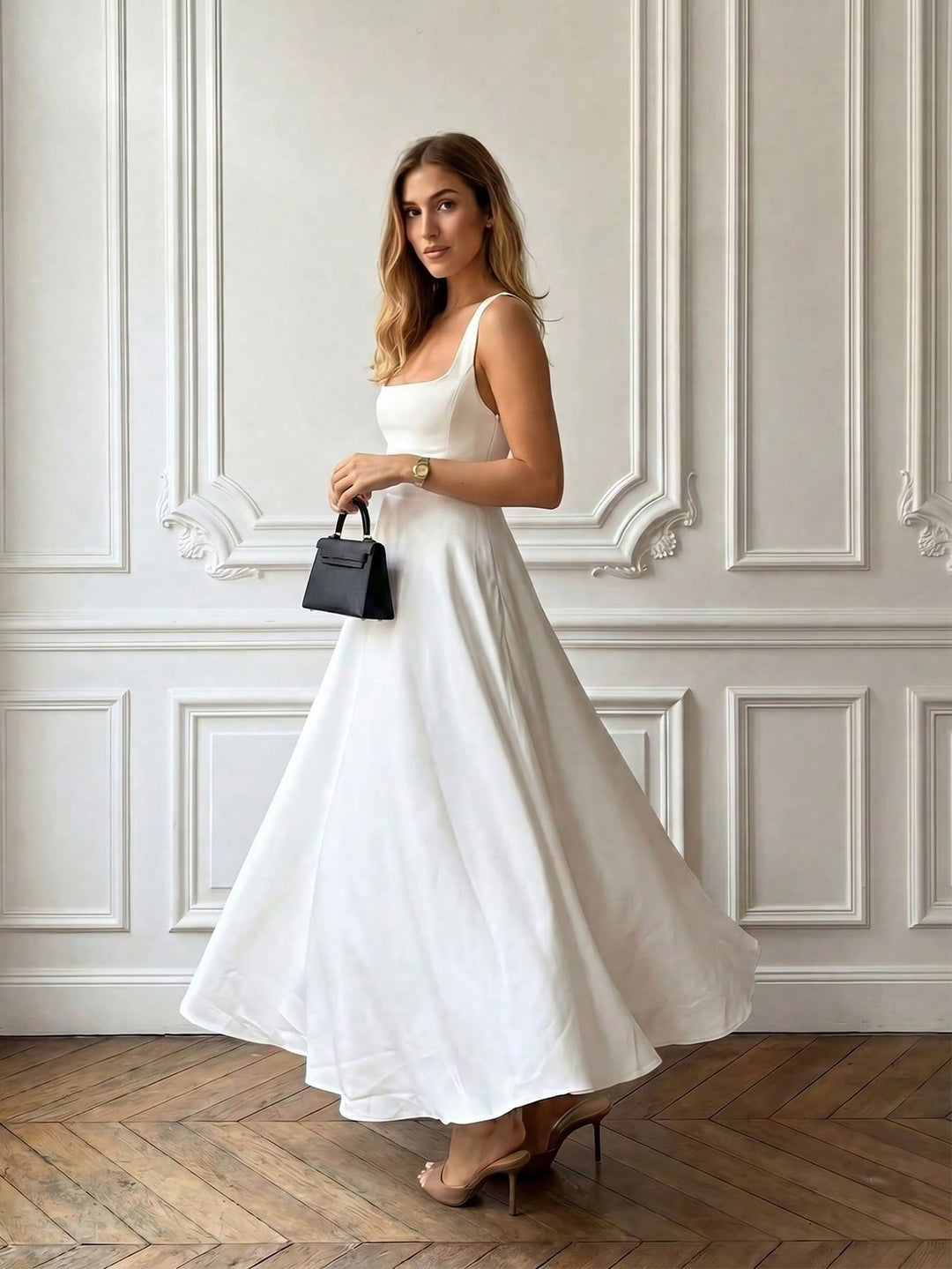 Rochie maxi SHEIN, alb