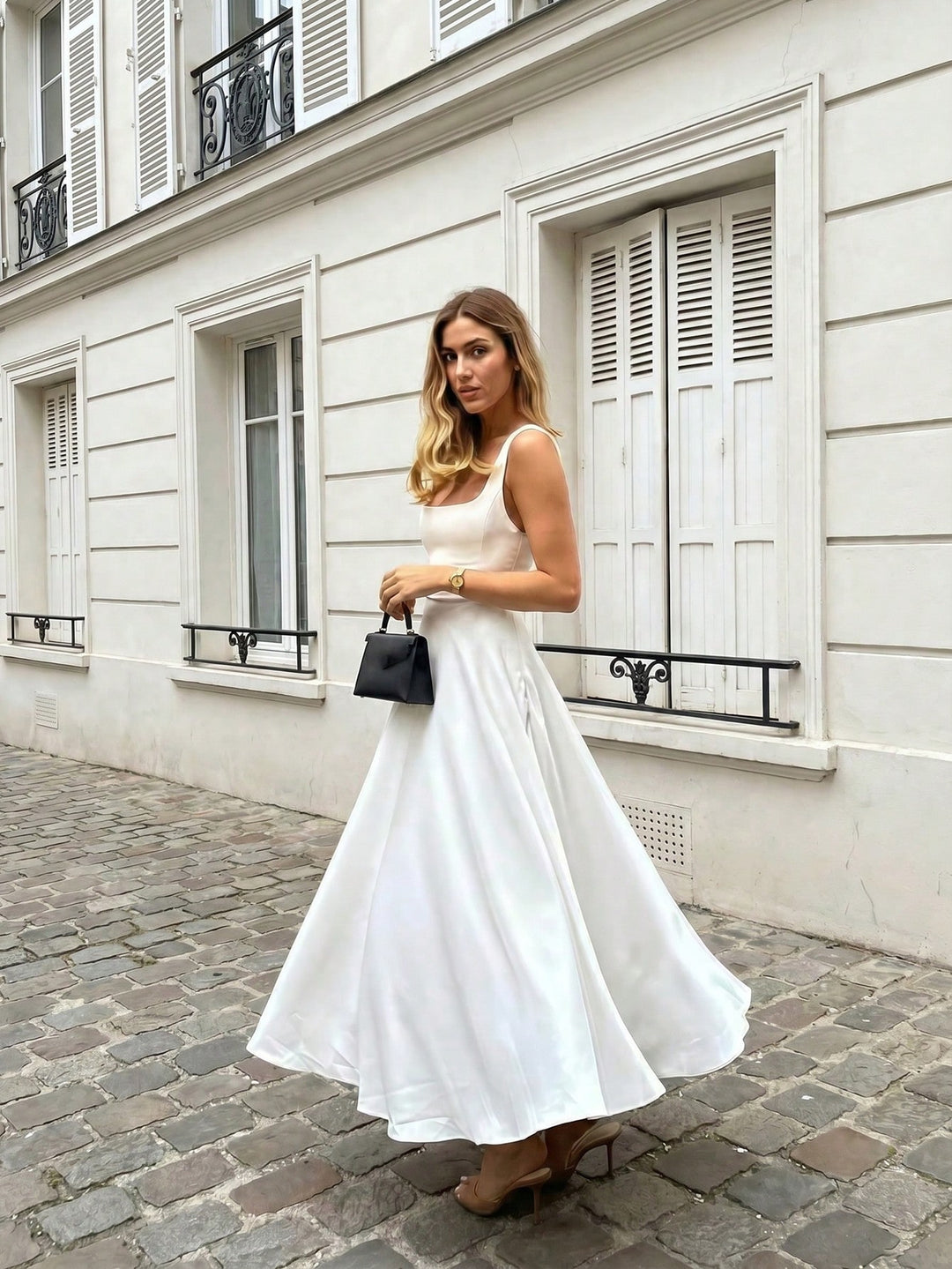 Rochie maxi SHEIN, alb