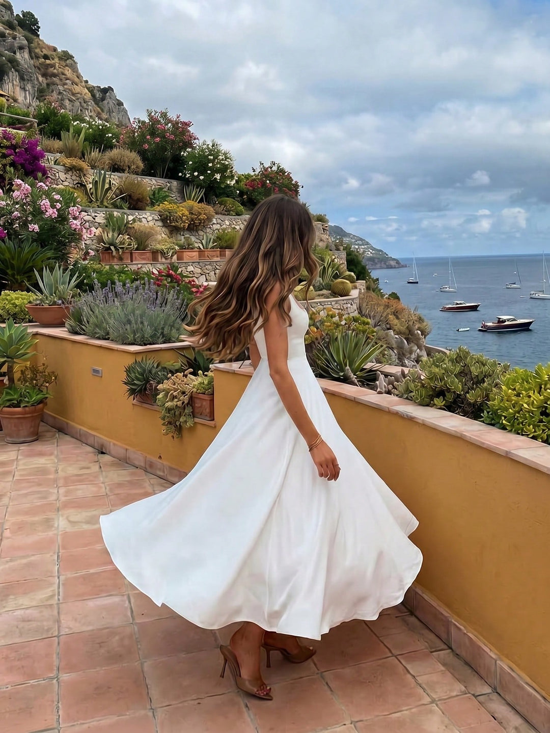 Rochie maxi SHEIN, alb