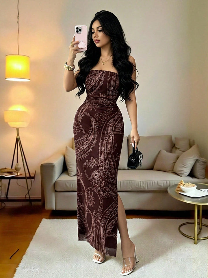 Rochie maxi SHEIN, maro