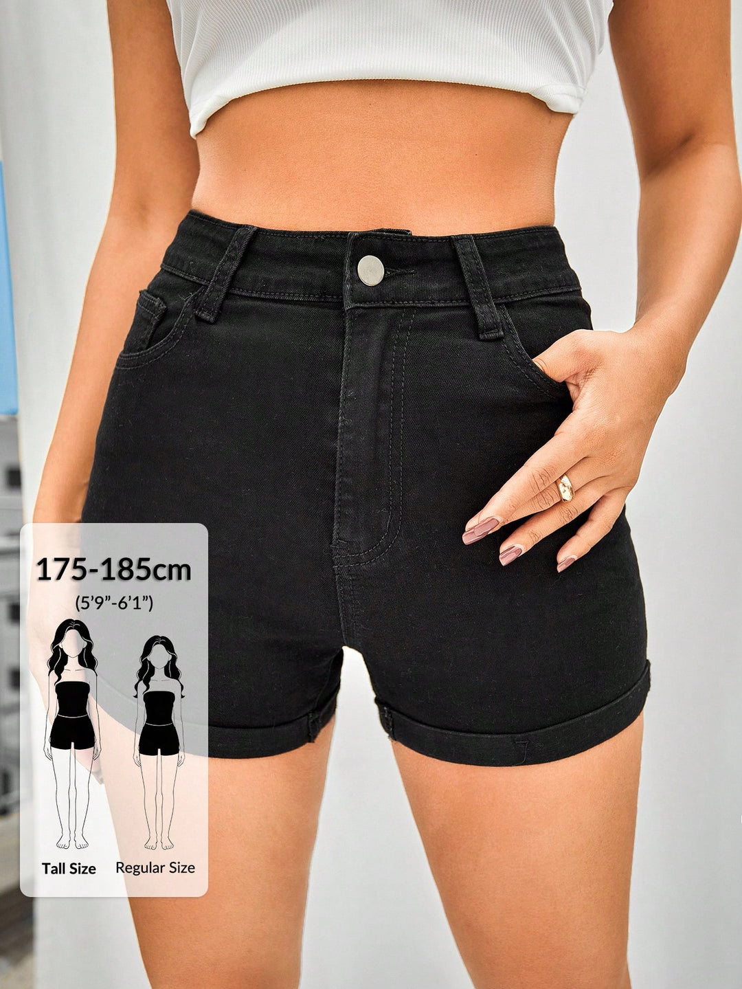 Pantaloni scurți SHEIN, negru