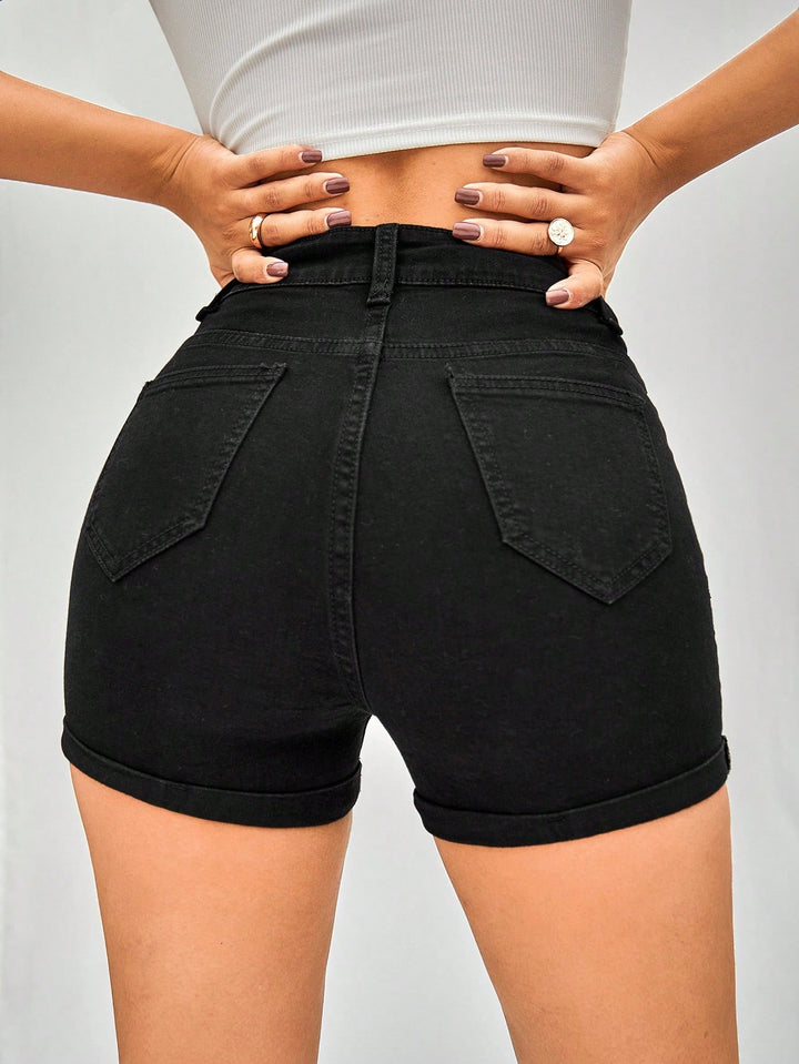 Pantaloni scurți SHEIN, negru