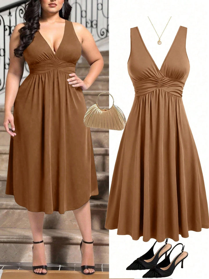 Rochie midi SHEIN, maro
