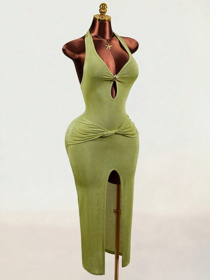Rochie maxi SHEIN, kaki