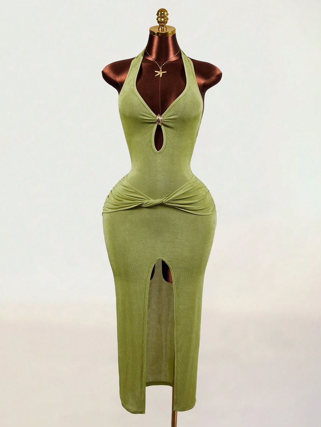 Rochie maxi SHEIN, kaki